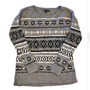 American Eagle Nordic Fair Isle Wool/Cotton Blend sweater Small Grays